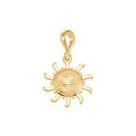 Pingente banhado ouro 3x 24k 18k e 22k feminino rommanel sol com centro granitado e raios lisos 540481