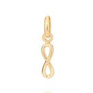 Pingente banhado ouro 3x 24k 18k e 22k ou prata 925 feminino infinito liso rommanel 542467 340007
