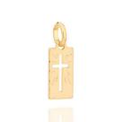 Pingente banhado ouro 3x 24k 18k e 22k unissex cruz vazada retangular rommanel 540004