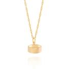 Pingente banhado ouro 3x 24k 18k e 22k unissex oval torto trabalho fosco rommanel 540416