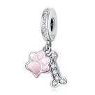 Pingente Bead Annmors Dog Print and Bone Charm em prata 925
