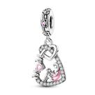 Pingente Berloque Charm Prata 925 - Mãe e Filho/a Coração Amor