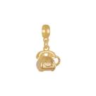 Pingente Berloque Folheado A Ouro 18K Telefone