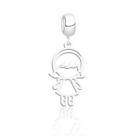 Pingente berloque menina 2 vazada prata 925