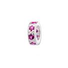 Pingente Berloque Mini Separador Zircônia Rosa Pink Prata 925
