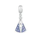 Pingente Berloque Nossa Senhora Aparecida Zircônia Azul Prata 925