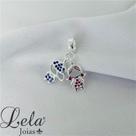 Pingente berloque prata 925 casal de filhos Pingente berloque prata 925 casal de filhos