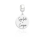 Pingente berloque seja forte e corajosa prata 925 para pulseira de berloques charm presente feminino