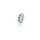 Pingente berloque separador 2,5mm zircônia turquesa claro prata 925