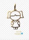 Pingente boneca vazado ouro 18k.