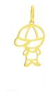 Pingente Boneco Menino Em Ouro 18k Vazado 0,30 Gramas 18 mm