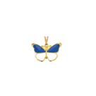 Pingente Borboleta Azul Mar Folheado Ouro 18k Antialérgico