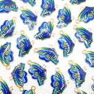 Pingente Borboleta Metal Azul 16x25mm 1pç 5g Colar Pulseira