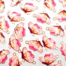 Pingente Borboleta Metal Rosa 16x25mm 5pçs 25g Colar Pulseira