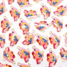 Pingente Borboleta Metal Rosa Colorido 16x25mm 5pçs 25g Colar Pulseira Pingente Borboleta Metal Rosa Colorido 16x25mm 5pçs 25g Colar Pulseira