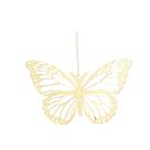 Pingente borboleta natalina vazada dourado 20cm