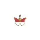 Pingente Borboleta Rosa Bebê Folheado Ouro 18k