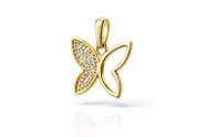 Pingente Borboleta Zircônias Folheado a Ouro 18k Couti