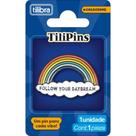 Pingente Boton De Metal Arco Iris