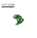 Pingente Brasil em Aço Inóx Antialérgico Pulseiras Berloque
