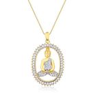 Pingente Buda Jade Cristal Folheado A Ouro Zircônia
