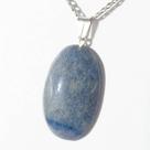 Pingente Cabochão de Quartzo Azul Natural com Pino Banho Prata - Pacote com 3 Unidades