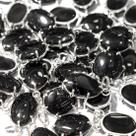 Pingente Cabochão Oval 16mm de Turmalina Preta com Garra em Prata 950 - Pacote com 3 Unidades