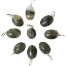Pingente Cabochão Oval de Epidoto Verde 20mm com Pino de Prata 950 - Atacado