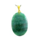 Pingente Cabochão Oval de Quartzo Verde Natural - Pacote com 03 Unidades