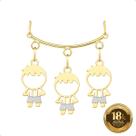 Pingente Canga Ouro 18k + 3 Pingentes Meninos