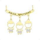 Pingente Canga Ouro 18k Amor + 3 Pingentes Filhos