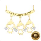 Pingente Canga Ouro 18k Amor e 3 Pingentes filhos