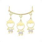 Pingente Canga Ouro 18k Com 3 Pingentes Filhos