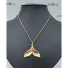 Pingente cauda de sereia grande banhado ouro 18k