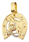 Pingente Cavalo E Ferradura Em Ouro 18k 750 (cod46y) GRANDE