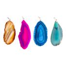 Pingente Chapa De Ágata Natural Energética - Cores Diversas