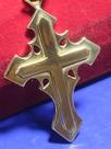 Pingente Chapa Lisa Cruz Fosca Ouro 18 Kilates Peso 8 Gramas 30 mm