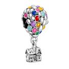 Pingente Charm Aiftiko Up House Hot Air Balloon em prata 925
