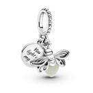 Pingente Charm Jilan Girl Boy Luminous Firefly em prata 925