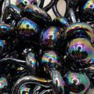 Pingente Chupeta Acrílico Preto Irisado 23x47mm 30pçs 240g