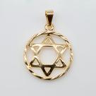 Pingente Circular com Estrela de Davi Banhado em Ouro 18K