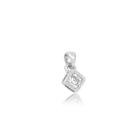 Pingente com pedra de strass em formato quadrado