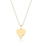 Pingente Coração 2 Cm Altura + Corrente 35 Cm Ouro 10k P7