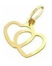 Pingente Coração Duplo Ouro 18k750