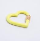 Pingente Coração Esmaltado Candy Color Amarelo