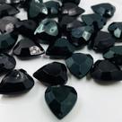 Pingente Coração Facetado 19mm 50pçs Acrílico Preto 120g