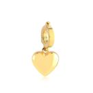 Pingente Coração Liso Com Argola Click Folheado A Ouro