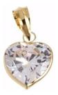 Pingente Coração Zircônia 10mm Ouro 18k 750