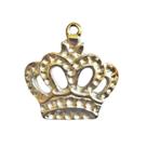 Pingente coroa 24 mm x 25 mm dourado unidade