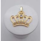 Pingente coroa de xangô banhado a ouro 18k